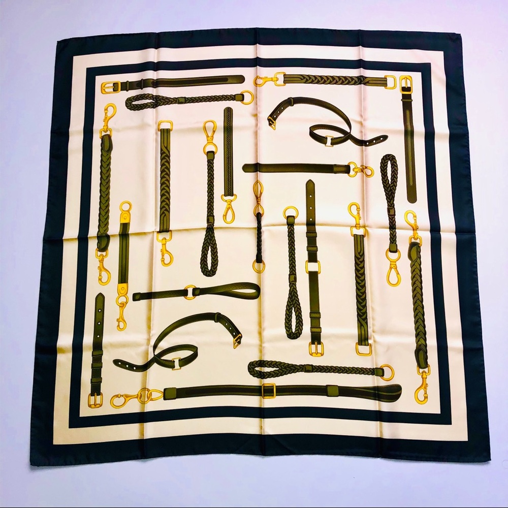 New Frey Como Silk Green & Beige Women’s Scarf